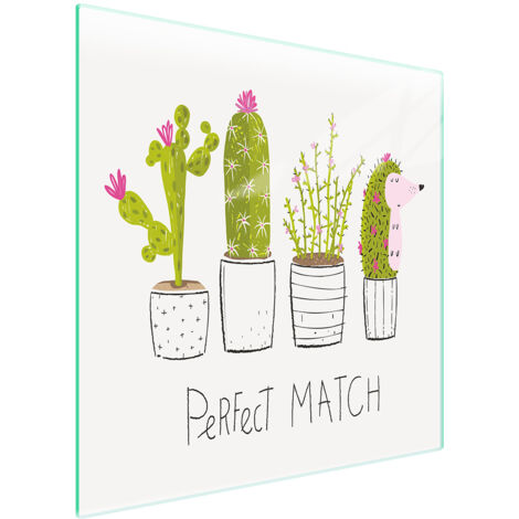 PIASTRA PROTETTIVA IN VETRO PER STUFA 50x52 CACTUS