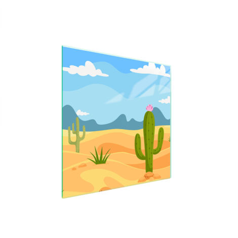 PIASTRA PROTETTIVA IN VETRO PER STUFA 50x52 CACTUS