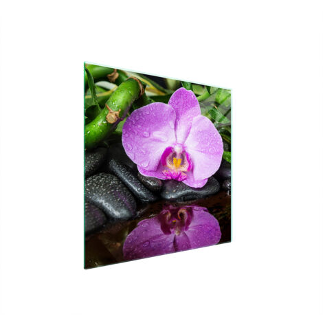 PIASTRA PROTETTIVA IN VETRO PER STUFA 50x52 ORCHIDEA