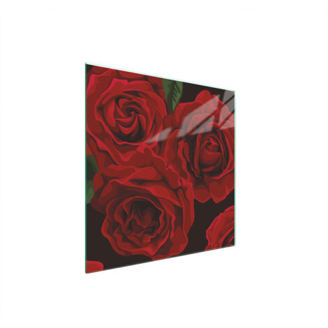 PIASTRA PROTETTIVA IN VETRO PER STUFA 50x52 ROSE