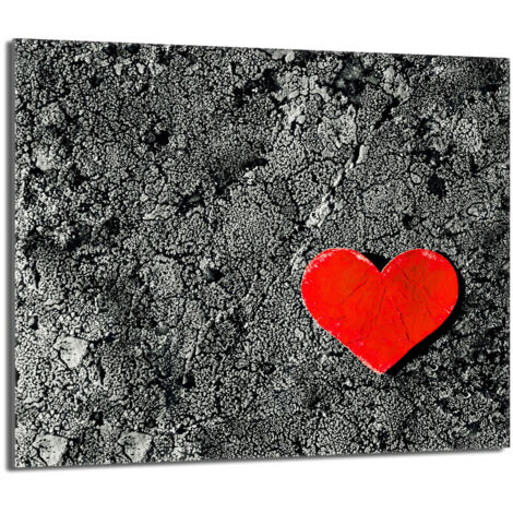 Piastra protettiva in vetro per stufa 60x52 Cuore