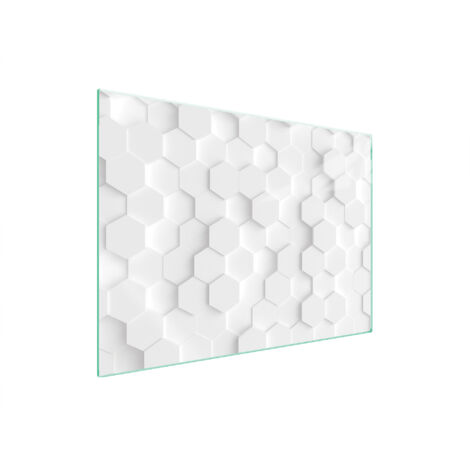 PIASTRA PROTETTIVA IN VETRO PER STUFA 70x52 BIANCO