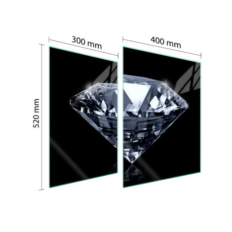 PIASTRA PROTETTIVA IN VETRO PER STUFA 70x52 DIAMOND
