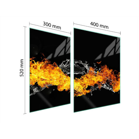 PIASTRA PROTETTIVA IN VETRO PER STUFA 70x52 FIRE