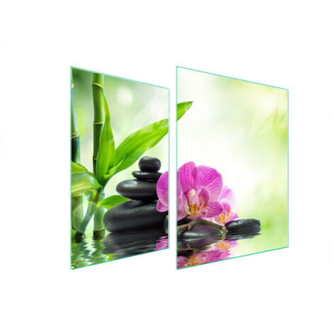 PIASTRA PROTETTIVA IN VETRO PER STUFA 70x52 ORCHIDEA