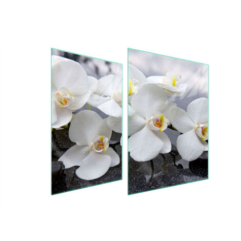 PIASTRA PROTETTIVA IN VETRO PER STUFA 70x52 ORCHIDEA