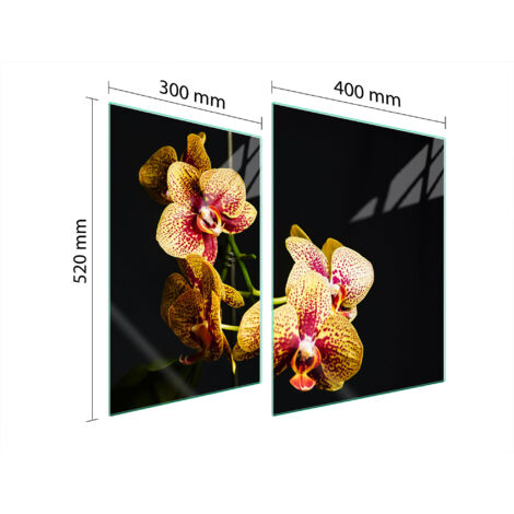 PIASTRA PROTETTIVA IN VETRO PER STUFA 70x52 ORCHIDEA