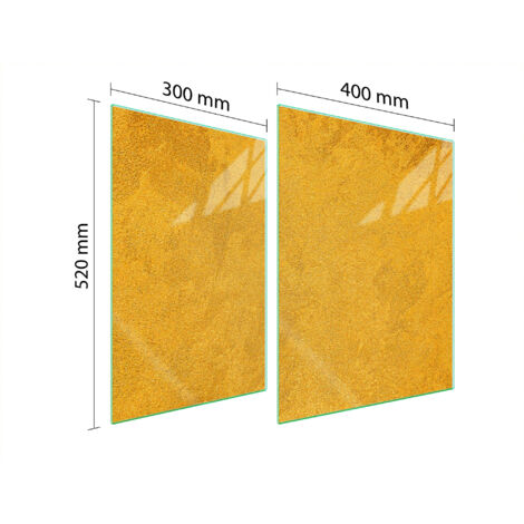 PIASTRA PROTETTIVA IN VETRO PER STUFA 70x52 ORO