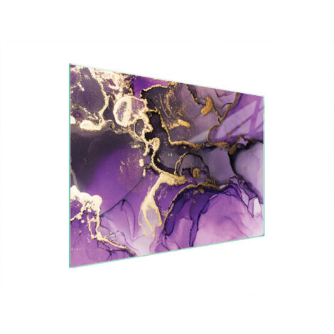 PIASTRA PROTETTIVA IN VETRO PER STUFA 70x52 VIOLA