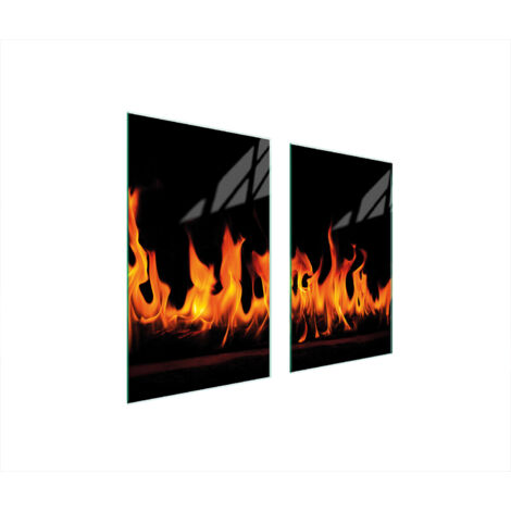 PIASTRA PROTETTIVA IN VETRO PER STUFA 75x52 FIRE
