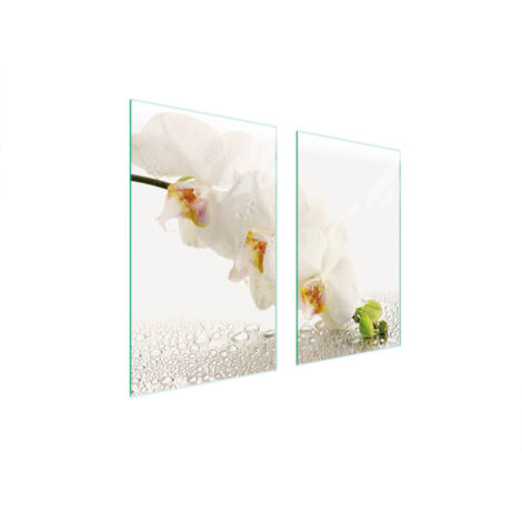 PIASTRA PROTETTIVA IN VETRO PER STUFA 75x52 ORCHIDEA