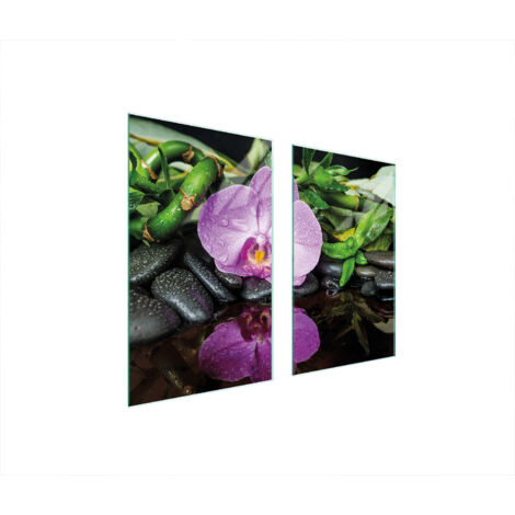 PIASTRA PROTETTIVA IN VETRO PER STUFA 75x52 ORCHIDEA