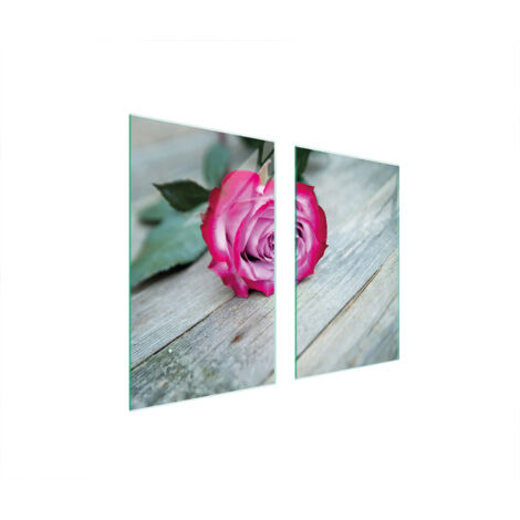PIASTRA PROTETTIVA IN VETRO PER STUFA 75x52 ROSA