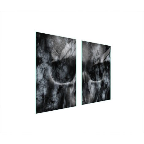 PIASTRA PROTETTIVA IN VETRO PER STUFA 75x52 SKULL