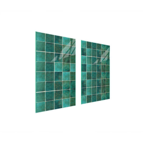 PIASTRA PROTETTIVA IN VETRO PER STUFA 75x52 VERDE