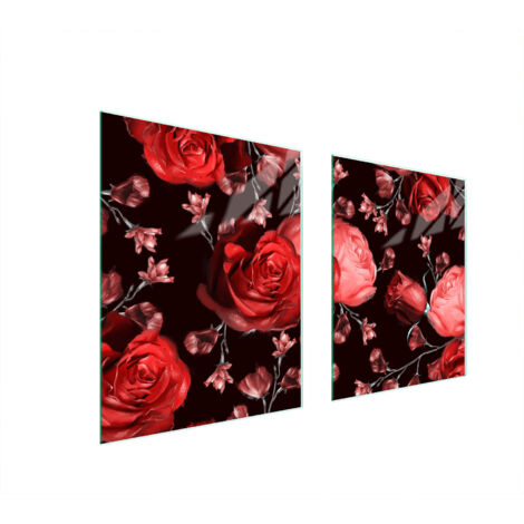 PIASTRA PROTETTIVA IN VETRO PER STUFA 85x52 ROSE