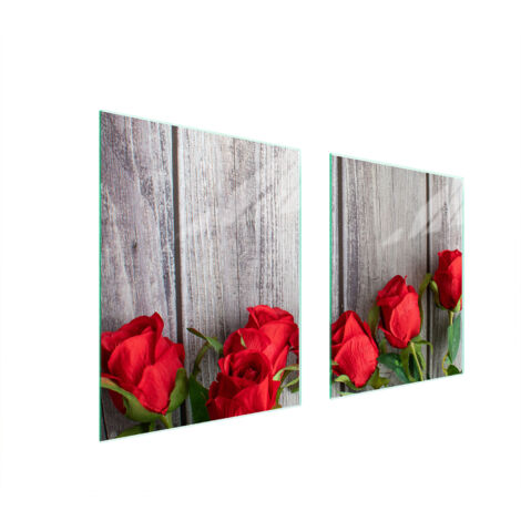 PIASTRA PROTETTIVA IN VETRO PER STUFA 85x52 ROSE