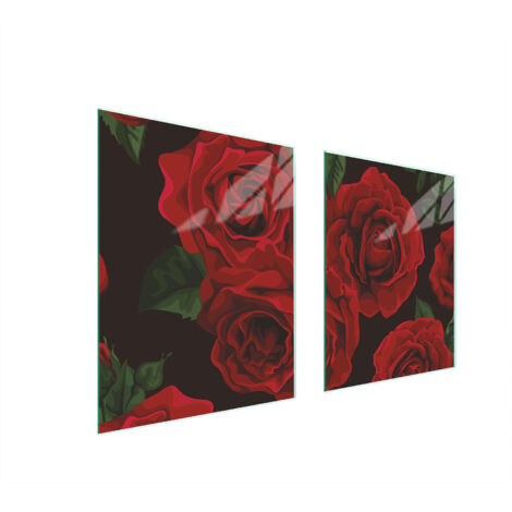PIASTRA PROTETTIVA IN VETRO PER STUFA 85x52 ROSE
