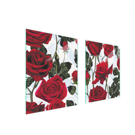PIASTRA PROTETTIVA IN VETRO PER STUFA 85x52 ROSE