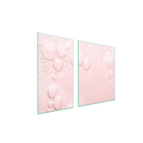 PIASTRA PROTETTIVA IN VETRO PER STUFA 90x52 ROSA