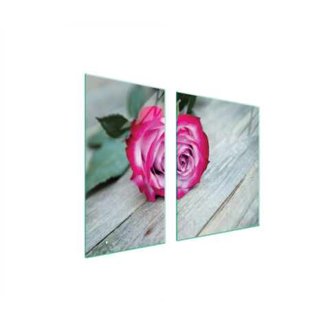PIASTRA PROTETTIVA IN VETRO PER STUFA 90x52 ROSE