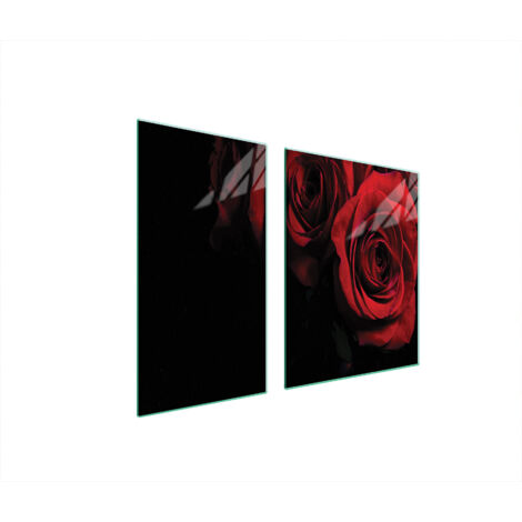 PIASTRA PROTETTIVA IN VETRO PER STUFA 90x52 ROSE