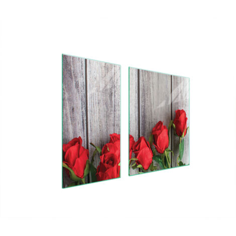 PIASTRA PROTETTIVA IN VETRO PER STUFA 90x52 ROSES