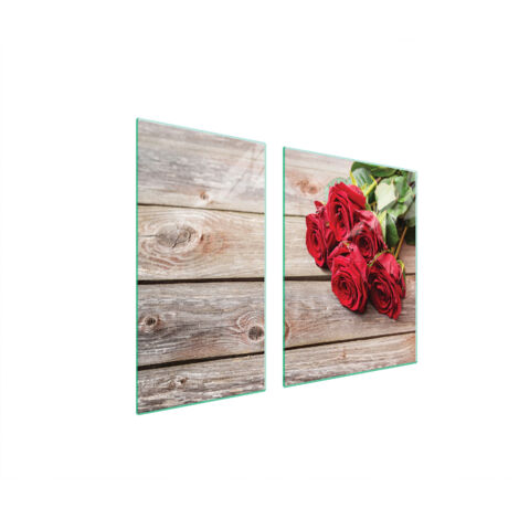 PIASTRA PROTETTIVA IN VETRO PER STUFA 90x52 ROSES
