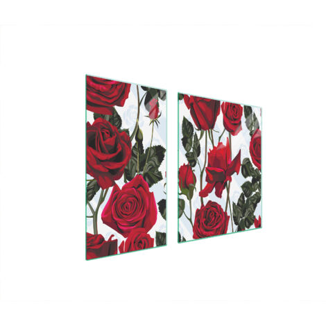 PIASTRA PROTETTIVA IN VETRO PER STUFA 90x52 ROSES