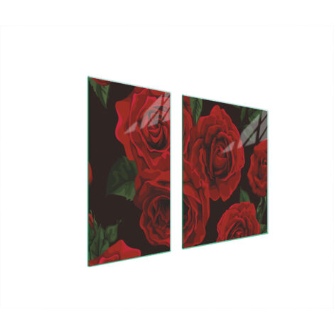 PIASTRA PROTETTIVA IN VETRO PER STUFA 90x52 ROSES