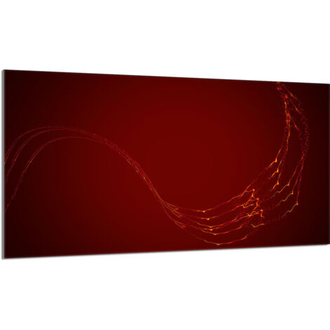 Piastra protettiva in vetro per stufa 90x52 Rosso