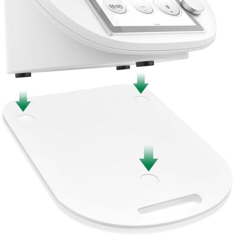 Piastra scorrevole, adatta per Thermomix TM6 e TM5, facile da spostare senza danneggiare la bilancia, supporto stabile grazie alla riduzione delle vibrazioni, con maniglia, bianca