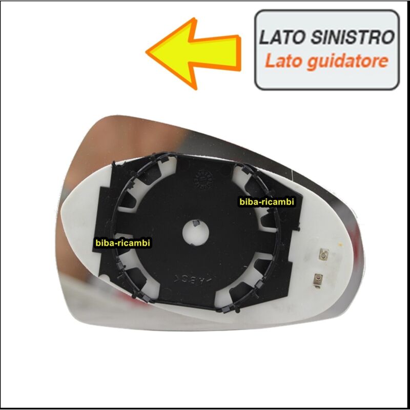 Piastra vetro specchietto termico asferico lato sx-guidatore audi a3 artB-025