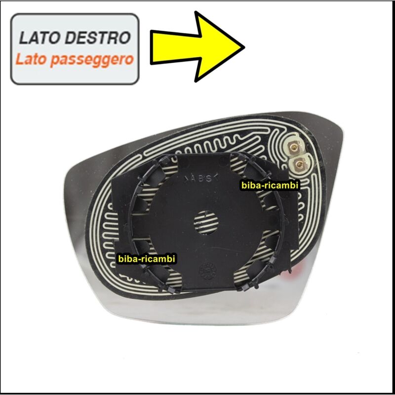 Piastra vetro specchietto termico lato dx-passeggero skoda octavia artB-027