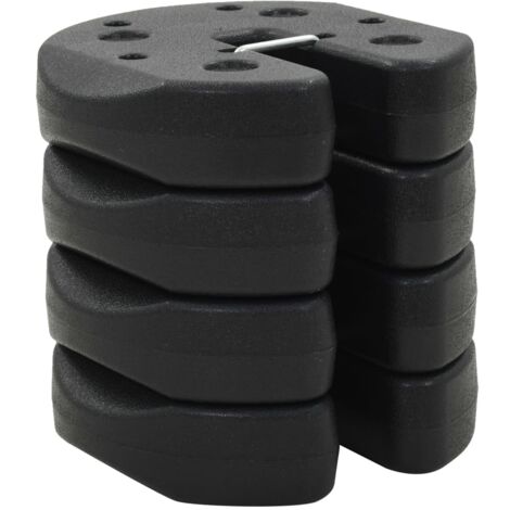 Piastre di Peso per Gazebo in Cemento 4 pz 220x30 mm Nero