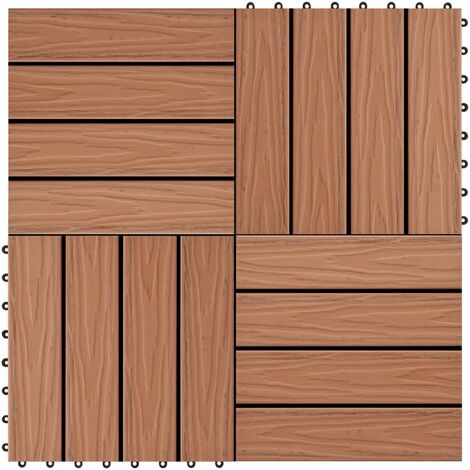 11x Piastrelle Decking in WPC 1m² Listoni Pavimentazione Colori Diversi