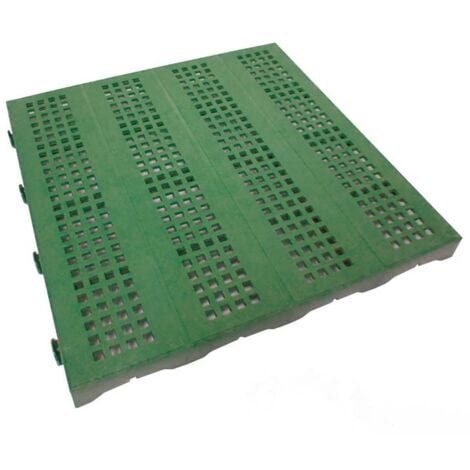 DIGIPLASTICS Piastrella di Plastica Singola da Esterno e Giardino 40 x 40 cm Forata