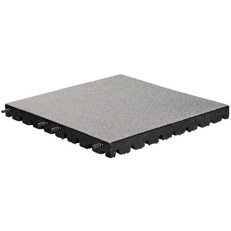Piastrella in gomma con incastro a mortasa e tenone EPDM - Grigio - 50x50 cm - 45mm