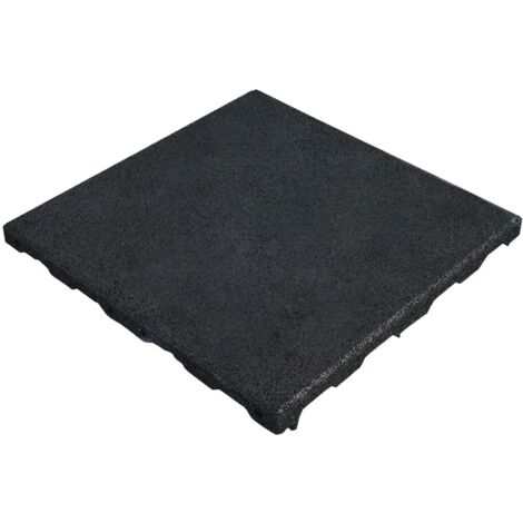 Piastrella in gomma con strato superiore in EPDM 45 mm - 50 x 50 cm - Nero (RAL 9004) - Cfl-S1