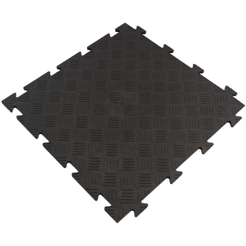 Terreno di gomma esterno di 48,3x48,3 cm. 0,23 m² di superficie tenax - raccolta rombo - Nero