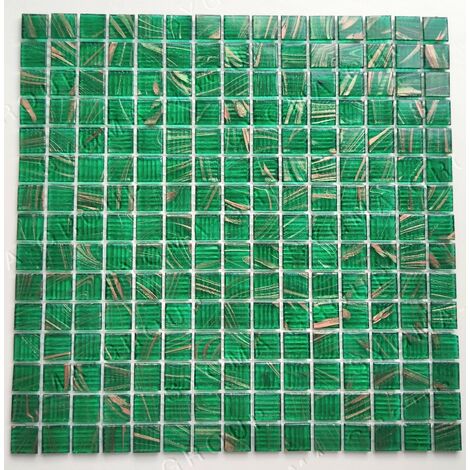 Piastrella in vetro verde e mosaico per bagno e doccia modello PLAZA EMERAUDE