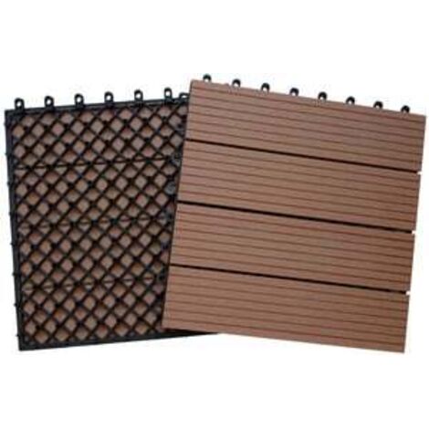 PIASTRELLA PAVIMENTO POLI-WOOD LEGNO SCURO CM. 31X31 PEZZI 10 MQ. 1