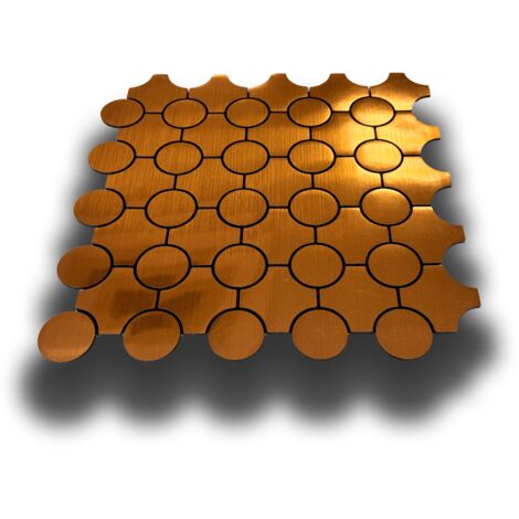 Piastrelle 3D Autoadesive in PET acustiche e isolanti 30x30cm (4mm spessore) CERCHI ORO