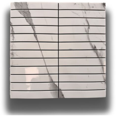 Piastrelle 3D Autoadesive in PET acustiche e isolanti 30x30cm (4mm spessore) LAMELLI CARRARA