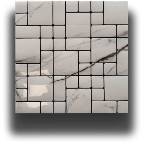 Piastrelle 3D Autoadesive in PET acustiche e isolanti 30x30cm (4mm spessore) MOSAICO CARRARA