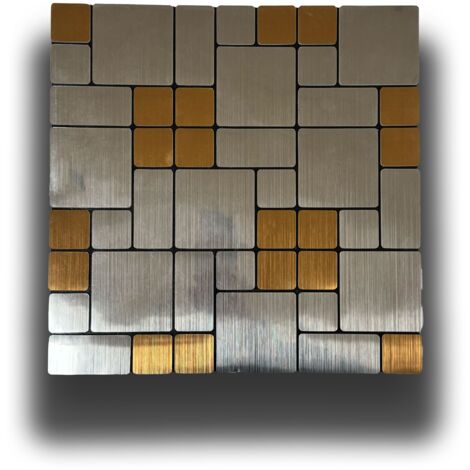 Piastrelle 3D Autoadesive in PET acustiche e isolanti 30x30cm (4mm spessore) MOSAICO GOLD SILVER