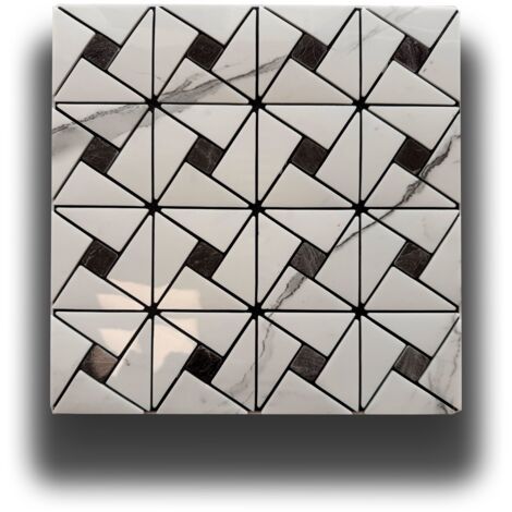 Piastrelle 3D Autoadesive in PET acustiche e isolanti 30x30cm (4mm spessore) TRAPEZI CARRARA