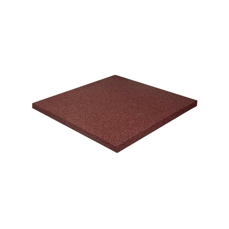 Piastrelle ad incastro Antitrauma in gomma sintetica 40 x 40 cm Sp 25 mm rosso Packaging - (1 Pcs. 400x400x25mm)