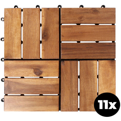 Piastrelle per terrazza in acacia Linder Exclusiv 30x30 cm 11 pezzi