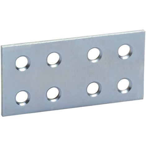 PIASTRINA DRITTA ZINCATA 8 FORI  80 MM- 50,0 pz